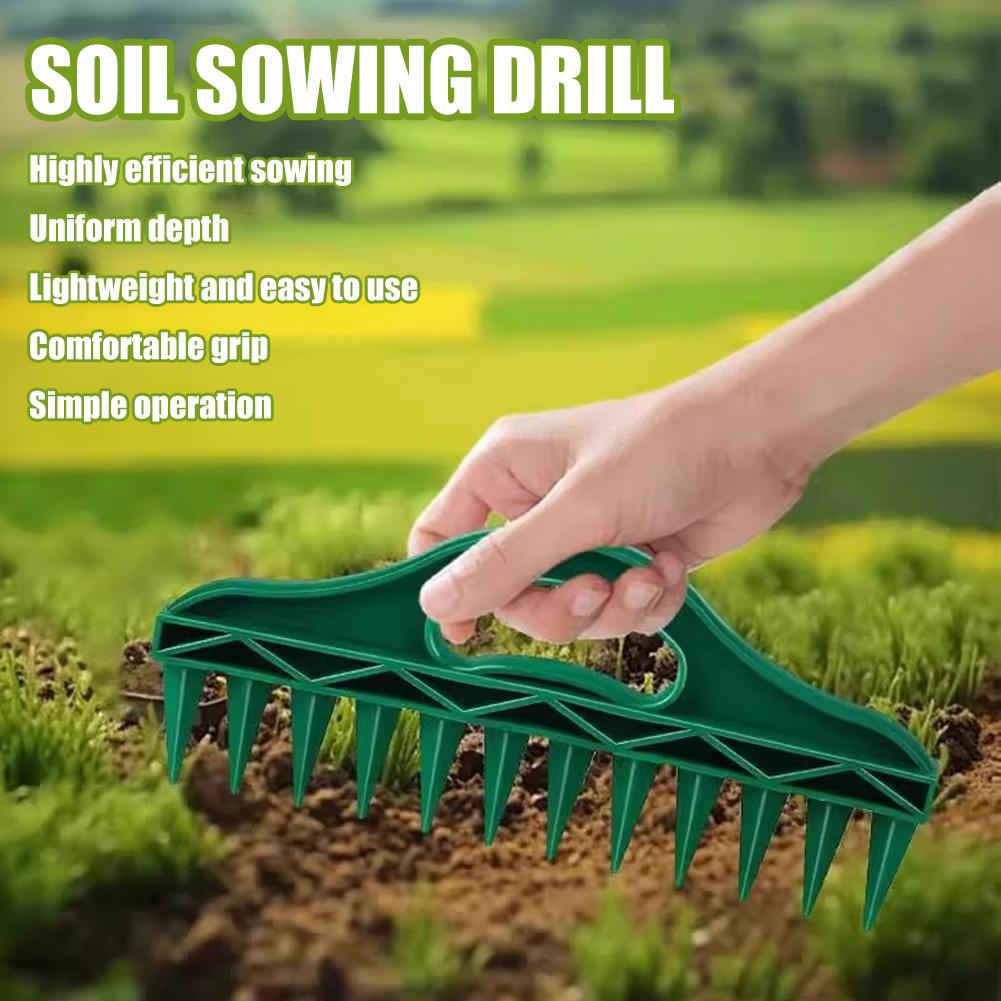 Gardening Tools Equipment - Manual Soil Seeds Spreader Puncher for