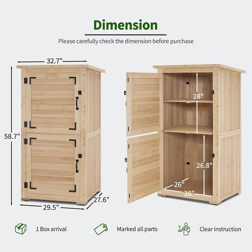 30 Natural Wood Outdoor Storag - Gardening Tools In avis et prix