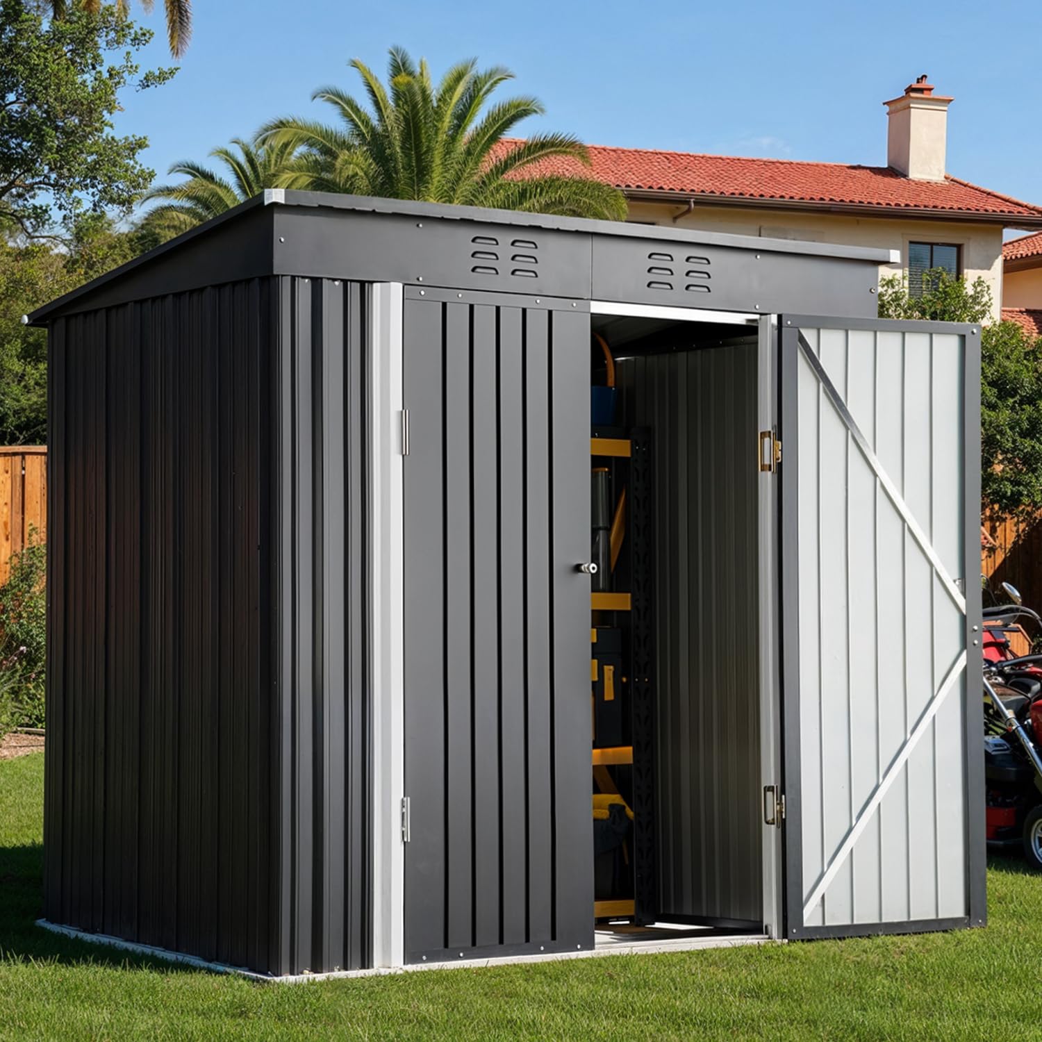 6x4ft Metal Outdoor Storage Sh - Gardening Tools In avis et prix