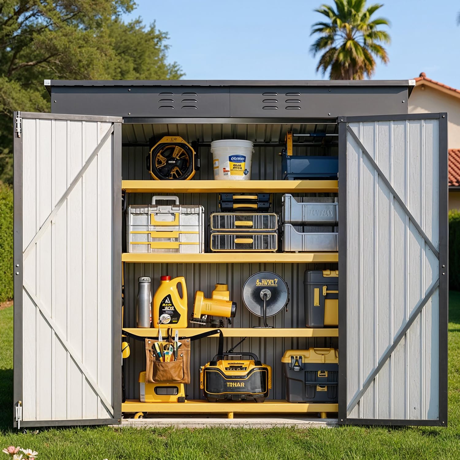 6x4ft Metal Outdoor Storage Sh - Gardening Tools In avis et prix