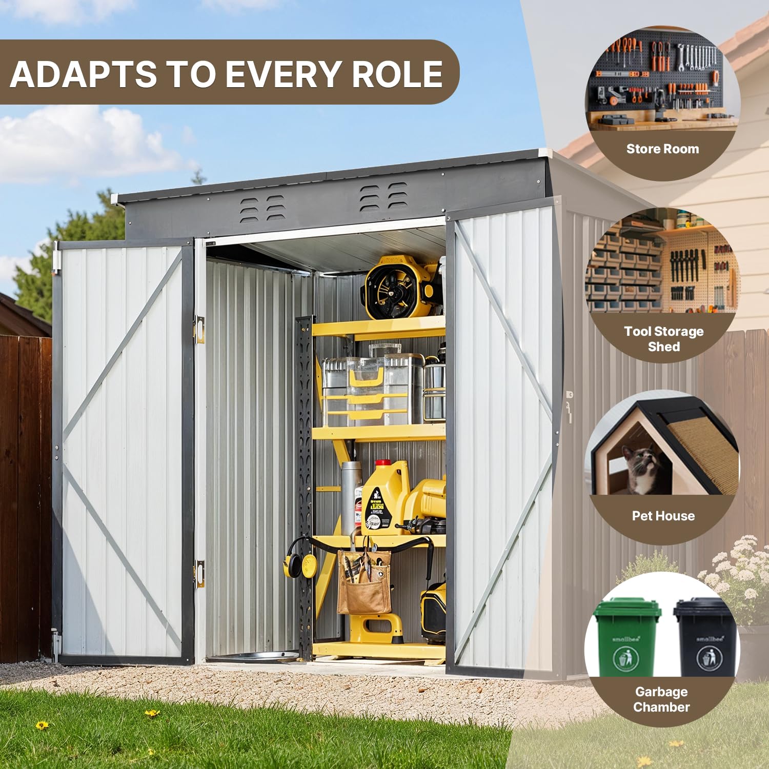 6x4ft Metal Outdoor Storage Sh - Gardening Tools In avis et prix