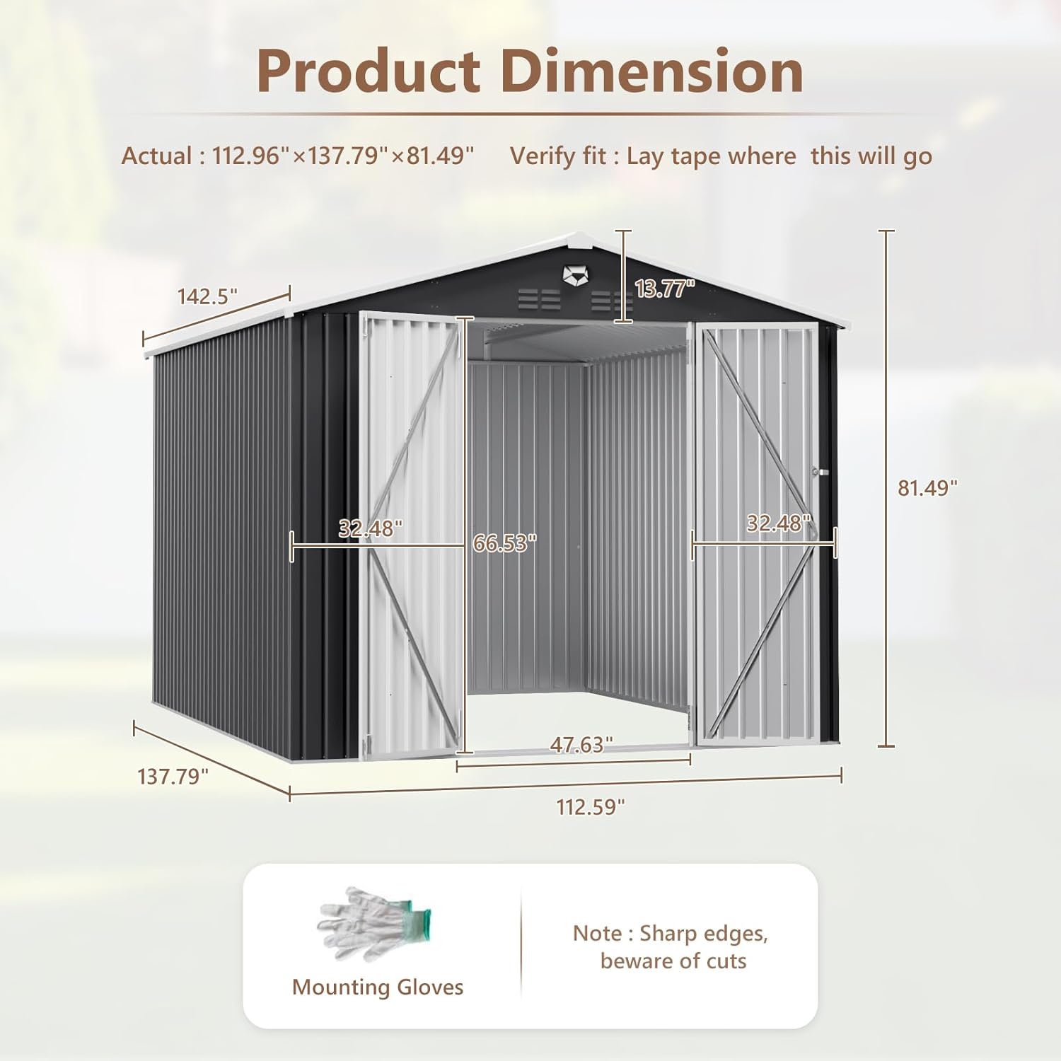 10x12 FT Metal Outdoor Storage - Gardening Tools In avis et prix