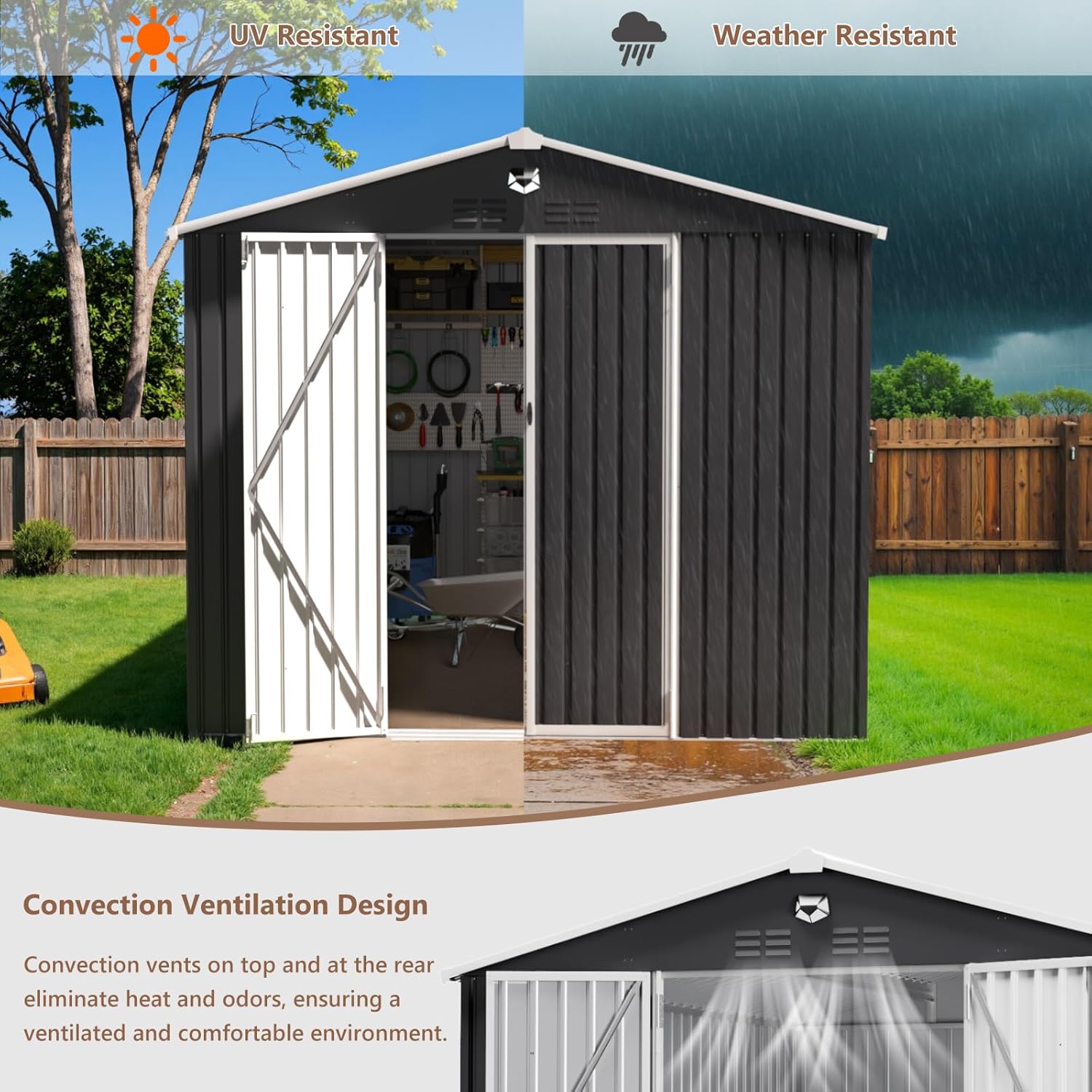 10x12 FT Metal Outdoor Storage - Gardening Tools In avis et prix