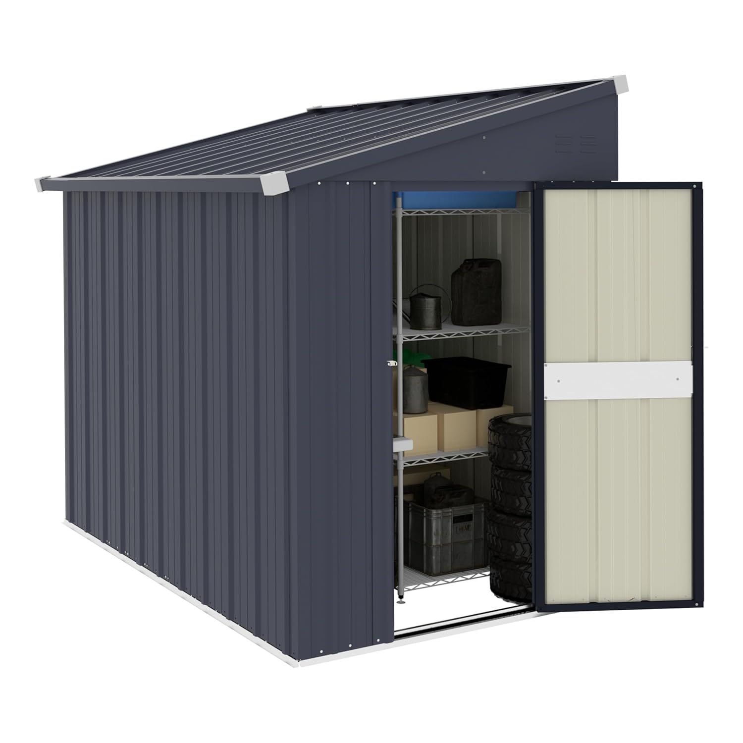 4x6FT Metal Outdoor Storage Sh - Gardening Tools In avis et prix
