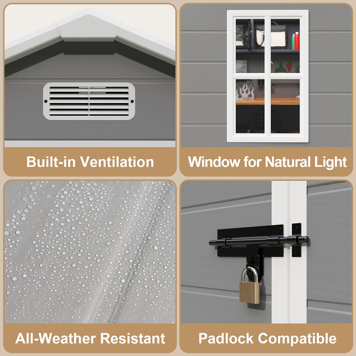 All-Weather Resin Outdoor Stor - Gardening Tools In avis et prix