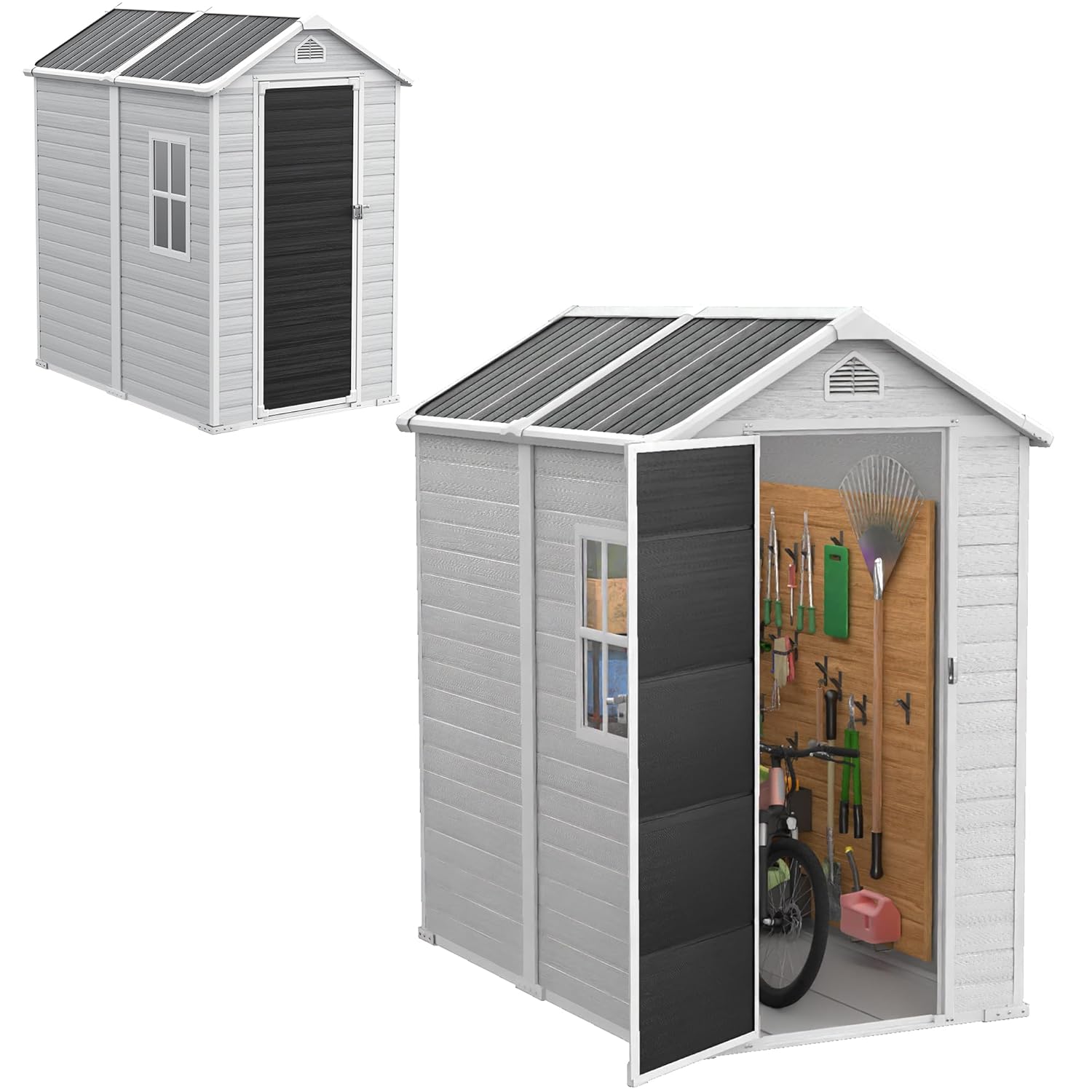 4x6 FT Plastic Storage Shed Wa - Gardening Tools In avis et prix