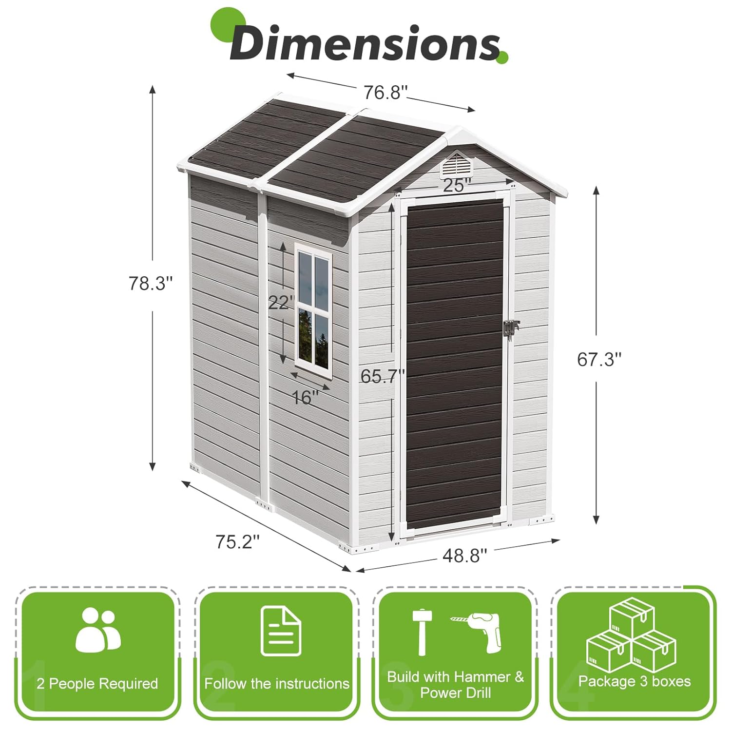 4x6 FT Plastic Storage Shed Wa - Gardening Tools In avis et prix