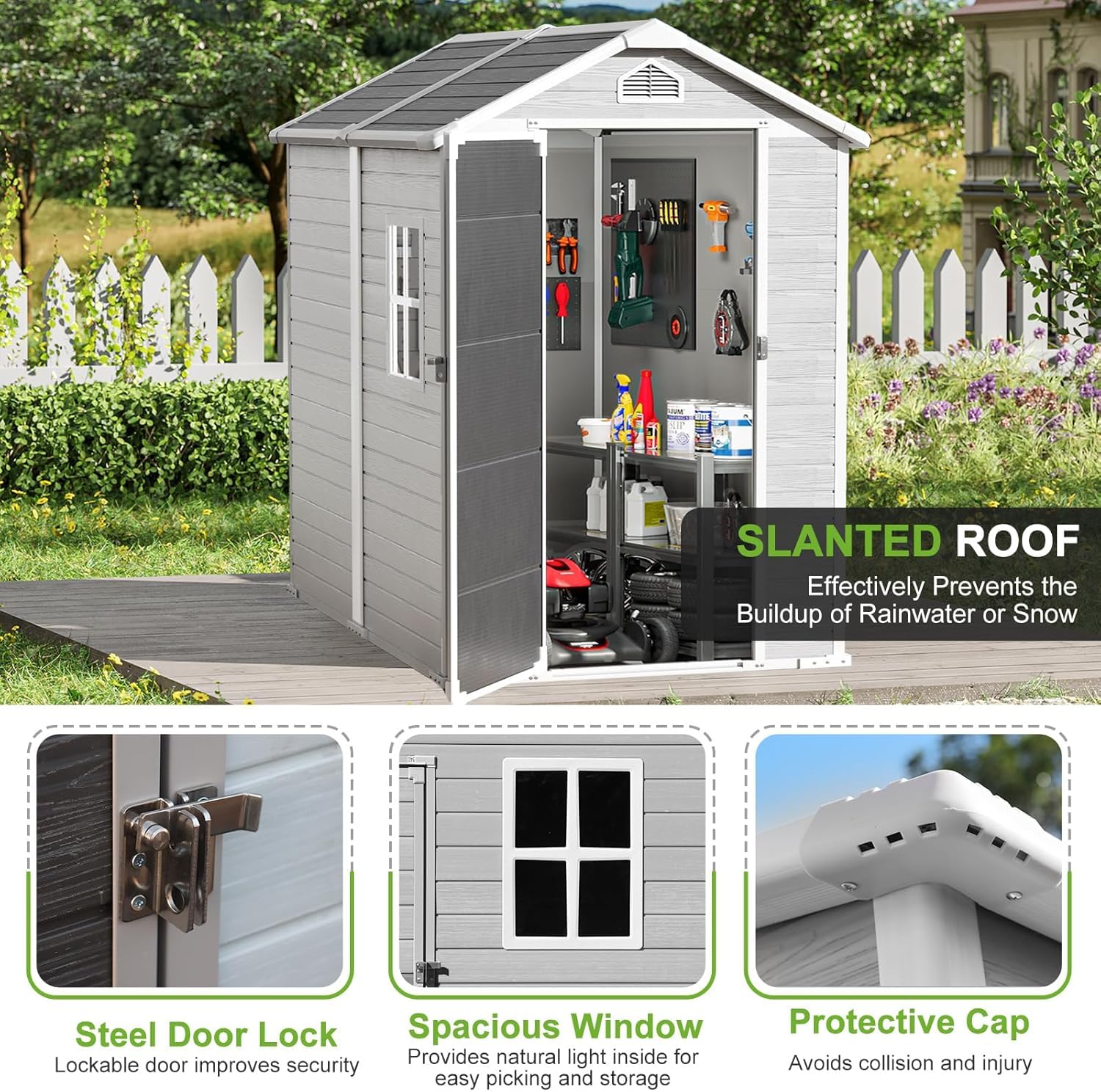 4x6 FT Plastic Storage Shed Wa - Gardening Tools In avis et prix