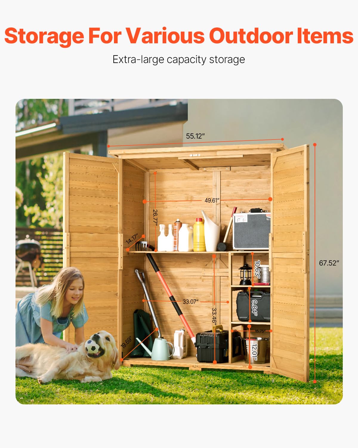 Large Wooden Outdoor Storage S - Gardening Tools In avis et prix