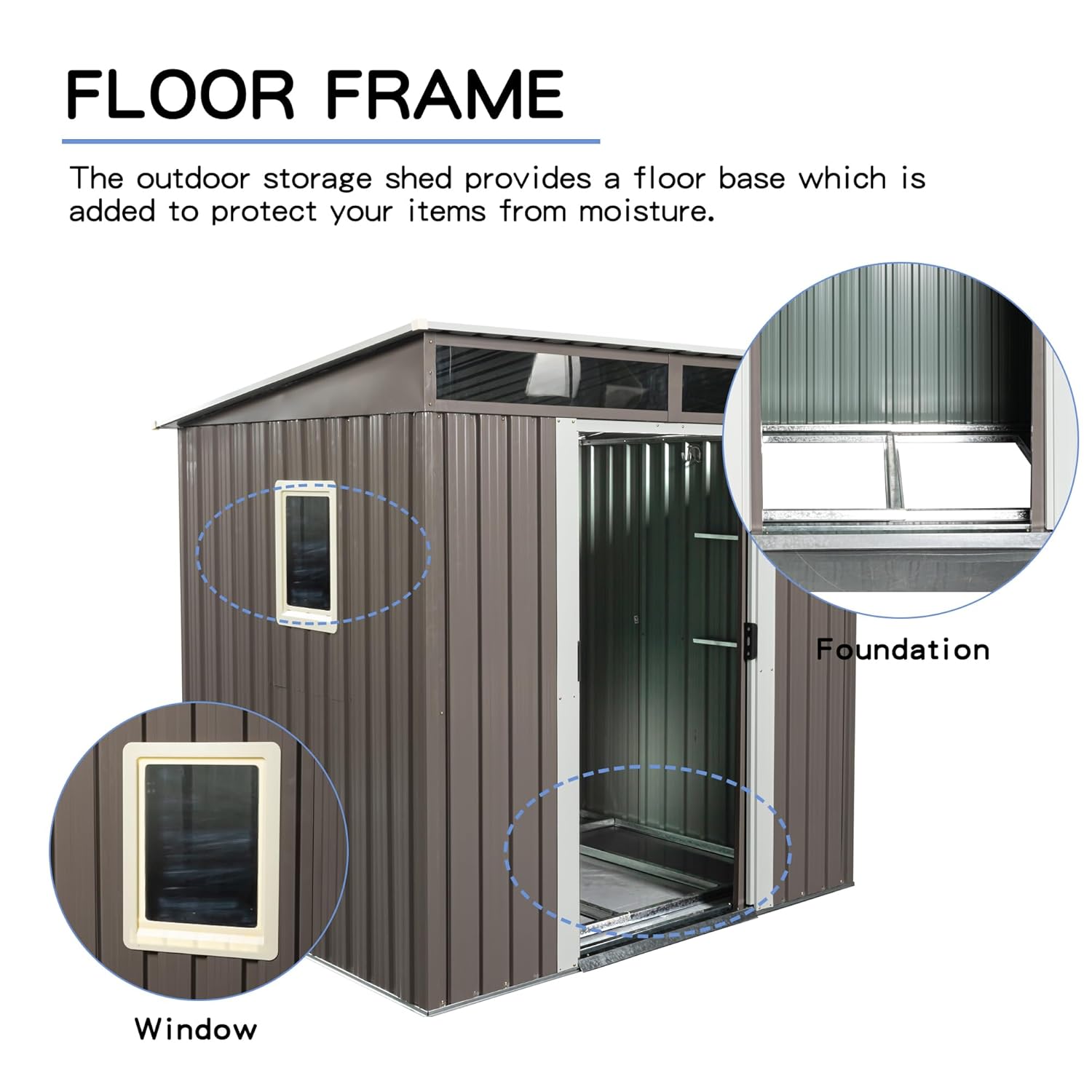 6X5 FT Outdoor Storage Shed, W - Gardening Tools In avis et prix