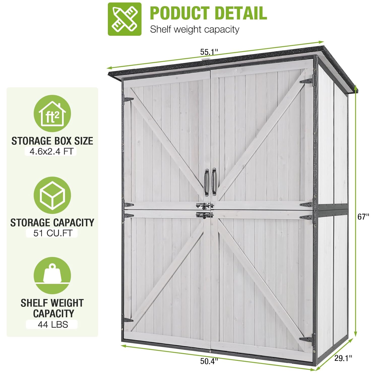 Outdoor Cabinet Storage Shed w - Gardening Tools In avis et prix