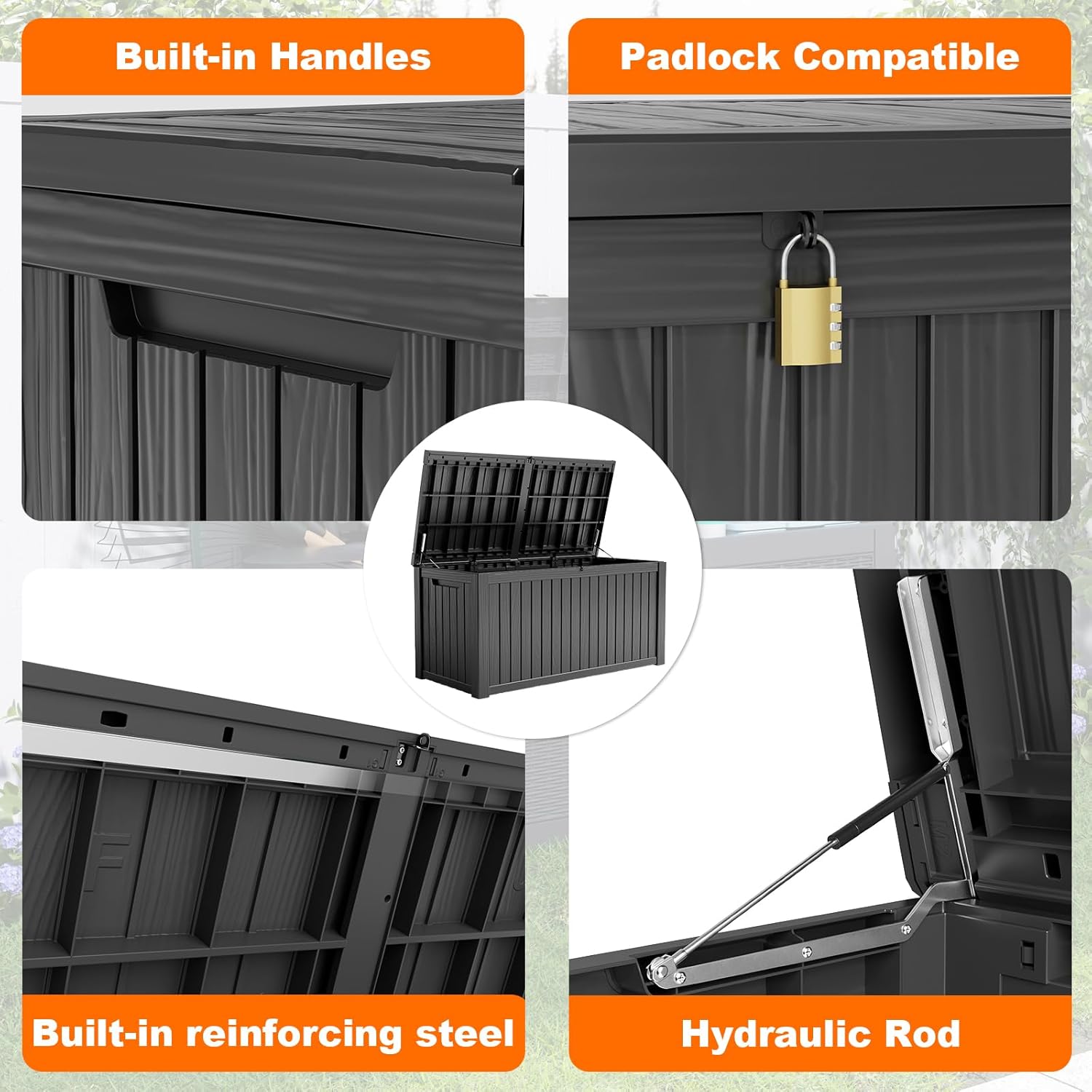 180Gal Lockable Resin Deck Box - Gardening Tools In avis et prix