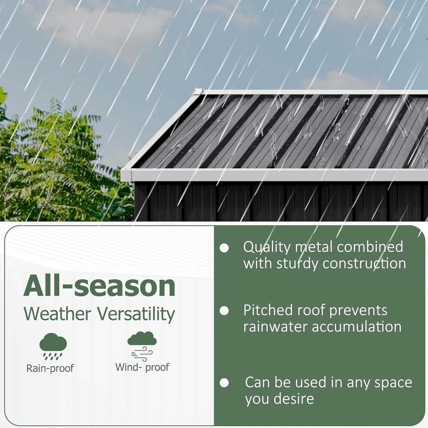 8x8 FT Outdoor Storage Shed, U - Gardening Tools In avis et prix