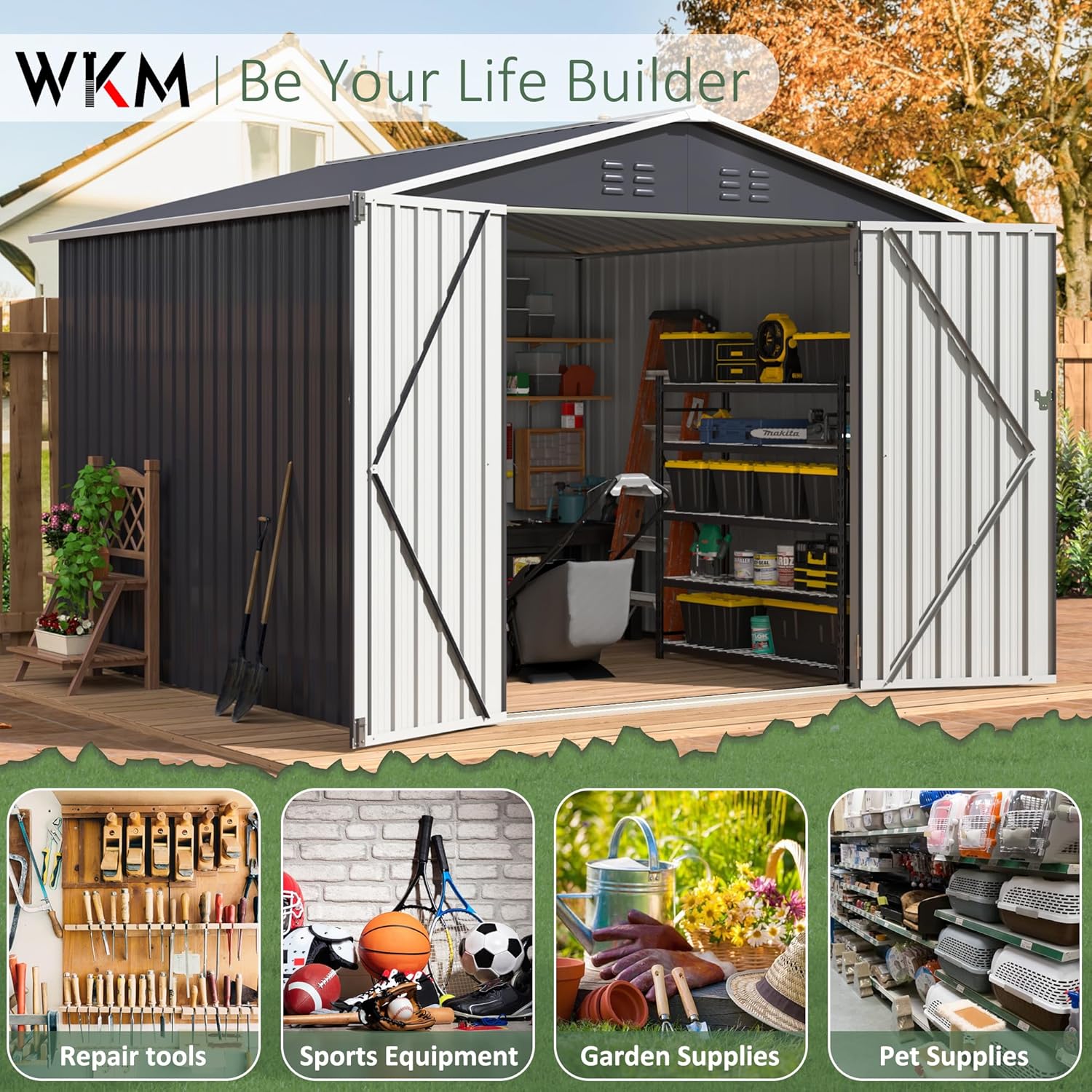 8x8 FT Outdoor Storage Shed, U - Gardening Tools In avis et prix